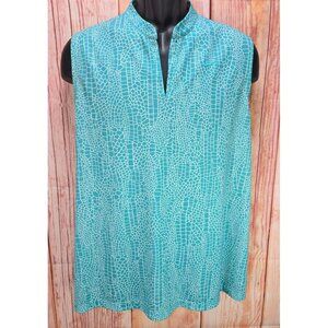Nike Dri-Fit Womens Lightweight & Breathable Abstract Teal Sleeveless Top XXL